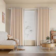 IsEasy Curtain Rod 25mm Curtain Rod 1 Track 2 Tracks Stainless Steel Metal 80-280cm - White-2-läufig - View 8