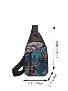 Bolsa de peito feminina moderna, nova, tecido oxford, bolsa transversal de ombro único, mochila de peito estampada da moda, transversal