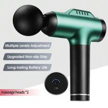 Masajeador de mano profesional, pistola de masaje portátil para fascia y Body, ligera, recargable, con 8 cabezales de masaje intercambiables