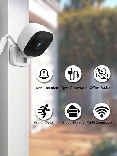 كاميرا مراقبة لاسلكية ذكية بدقة 480 بكسل، رؤية ليلية كاملة الألوان وواضحة تمامًا، التقاط صوت أحادي الاتجاه، كشف الحركة المتقدم، مثالية لمراقبة كبار السن والحيوانات الأليفة، وأمن المنزل، والاستخدام في الهواء الطلق | مقاس: بطاقة ذاكرة عالية السرعة (32 جيجابايت); دقة الكاميرا: 480p
