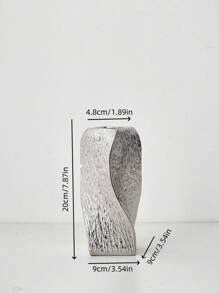 1 Peça Vaso Cerâmico Prateado Torneado, Adequado para Quarto, Varanda, Banheiro, Quarto, Escrivaninha e Outros Enfeites de Decoração Doméstica