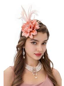 1 件羽毛头饰头带，女士茶会帽，适合肯塔基赛马会、鸡尾酒会、婚礼、化装舞会、发饰、小帽子、迷你头饰、迷你帽 - 彩色 - 查看 10