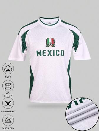 SURUIDA Camiseta de fútbol de México, camiseta deportiva blanca adecuada para partidos de equipo