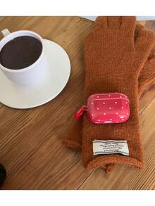 红色圆点简约设计耳机盒 + 挂绳套装 适用于 Apple Pro 2/ Pro/ 4/ 3/ 2