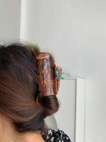 1 pieza Pinza de pelo de acrílico con diseño de animal y planta lindos, pinza de pelo con forma de Pegaso y unicornio de dibujos animados, pinza de acrílico con forma de hoja de arce de Acción de Gracias, accesorios de moda creativos para el cabello de mujeres y niñas, pinza de pelo de otoño, pinza elegante de invierno para outfits de vacaciones para mujer