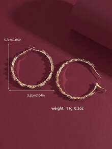 1 对女士经典圆形水晶耳环，时尚休闲耳环，适合日常、节日、派对活动 - 彩色 - 查看 9