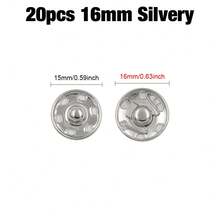 50-6件/100-12件 8-25毫米 黑色/银色隐形按扣，用于服装、箱包、钱包的缝纫配件