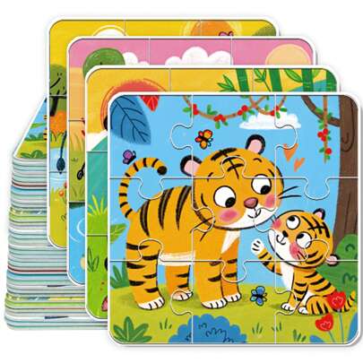 beartale 36pcs Jigsaw Diy Puzzle, Parent-Child Animals, Dinosaur, Vehicle Jigsaw Puzzles For Kids, Colorful Preschool Educational Toy, Develop Coordination&Motor Skills, Jigsaw Toy, Montessori Games Puzzles For Kids, Early Education, Early Learning Fun, Easy To Play Activity Toys, Puzzle Games, Jigsaw Puzzle Gift