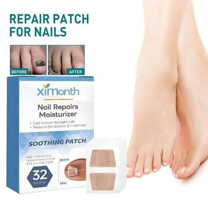 32 parches para reparación de uñas, kit de rescate intensivo para uñas agrietadas, descascaradas y quebradizas, con escudo protector de 6 a 8 horas, transpirable e impermeable