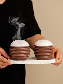 1 Peça Queimador de Incenso Esférico de Resina Manual, Preto, Chocolate, Cor de Café, Estilo Minimalista Moderno, Oriente Médio, Suporte de Incenso Árabe, Decoração Doméstica para Quarto, Sala de Estar, Escritório, Hotel, Festival