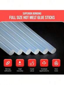 50 piezas de barras de pegamento termofusible transparentes de alta viscosidad, secado rápido y adhesivo fuerte, resistente al agua, anti-moho, sin olor irritante, adecuado para manualidades DIY, mantenimiento general, barras de pegamento termofusible de uso múltiple, herramientas y decoración del hogar, reparación de muebles, encapsulación de electrónica, accesorios de herramientas manuales y eléctricas