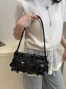 Nuova borsa alla moda decorata con paillettes, adatta per feste, uscite, vacanze, shopping e uso quotidiano, può contenere monete, telefoni, e può essere usata anche come elegante borsa da lavoro per donne d'ufficio, studenti universitari e donne lavoratrici