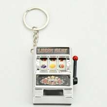Creative Casual Fruit Slot Machine Key Chain, Pull Lever Spin Fun Game, Keyring Gift For Men School Fruit Car Accessories Cute Goth Y2k - Multicolor - View 7