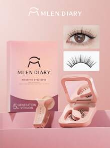 Mlen Diary 磁性睫毛套装，7-11 毫米可重复使用假睫毛，无需眼线，升级版 3D 双磁性睫毛，便携式无胶睫毛簇，适合轻盈自然的妆容