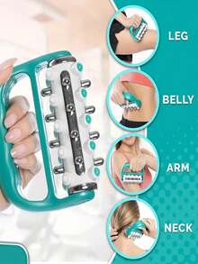 Cellulite Massager, Fascia Release And Muscle Massage Roller, Mini Trigger Point Deep Tissue Myofascial Release Tool, Body Massager For Men And Women - Green - View 4