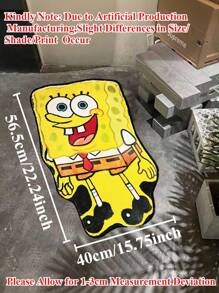 Cute Spongebob Squarepants Decor Rug,Soft & Washable Cartoon Floor Mat For Bedroom/Entrance,Kindly Note: Due To Artificial Production Manufacturing,Slight Differences In Size/Shade/Print Occur