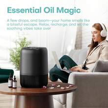 Air Purifiers For Office With H13 True HEPA Filter Up To 1076 Ft² For Pet Family, Pollen, Smoke, Compact Air Cleaner With 3 Speeds, Timer, Aroma Quiet, 360°Intake, For Home Bedroom, Black - 黑色 - 查看 8