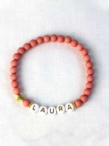 1pc Customized Name, Letter, Text Multicolor Bracelet, Vibrant Birthday Party Gift, Back To School Gift, Suitable For Teens And Youth Personal Bracelet