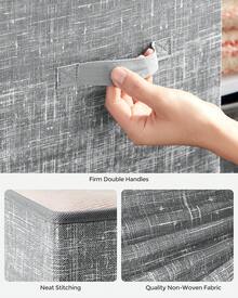 SONGMICS Cubos de Almacenamiento de Tela no Tejida de 30 cm con Asas Dobles, Juego de 6, Organizadores de Armario, Gris ROB030G01V1 - Gris - Ver 3