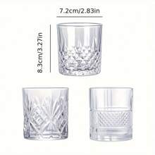 6 Stücke hochwertige Whiskeygläser, 7oz, Gläser für Old Fashioned Cocktails, Vintage Gläserset, Tumbler Gläser, Gläser für eisgekühlte Getränke, geeignet für Bourbon Whiskey, Scotch Whisky, Spirituosen, Wodka, Cocktails, passend für Familien, Bars, Partys, einzigartiges Geschenk für Männer