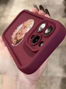 1pc Customized TPU Phone Case With Personalized Photo/Text, Compatible With IPhone 16/16Promax/15/14/11Promax/Xr/7plus/13pro/12promax/11, Unique Heart-Shaped, Couple/Family Photo, Floral, Minimalist Design, Protective Cover