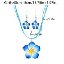 2 Stücke minimalistischer aber süßer Halsketten- und Ohrringe-Set, Farbverlauf Blumen Muster Dopamin Design, modischer eleganter Schmuck