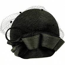 Derby Fascinators Women High Tea Party Hat Wedding Cocktail Flower Headware With Mesh And Feathers - Z-f0271-black - View 4