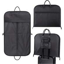 AQY Suit Bag For Travel 40 Foldable Carry On Garment Bags For Men Waterproof Suit Carrier With Luggage Trolley Sleeve Black 8502 - Black - View 1