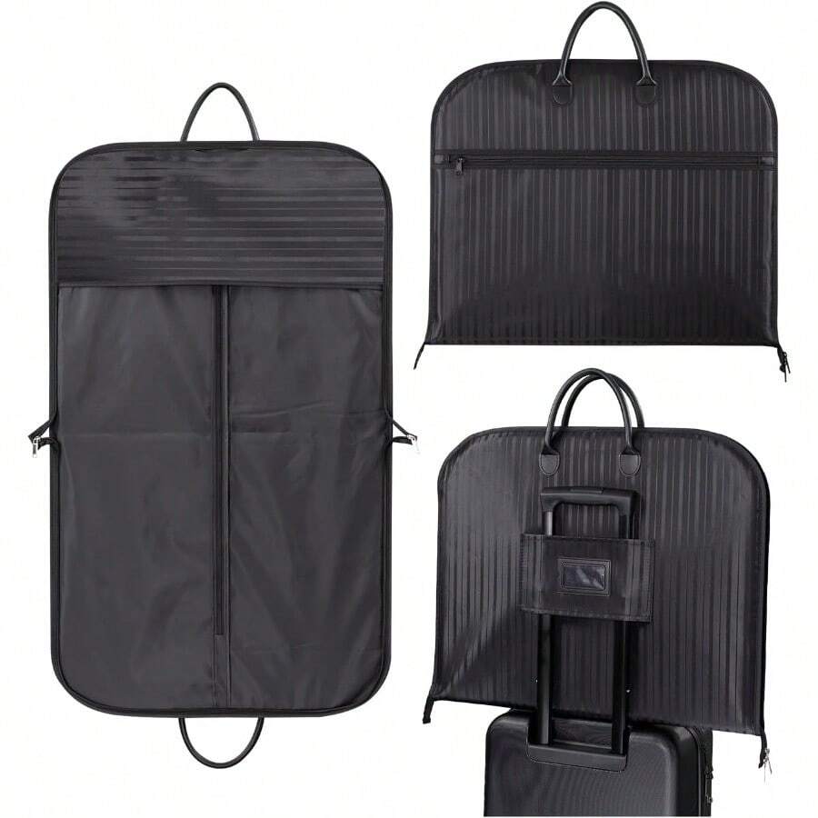 AQY Suit Bag For Travel 40 Foldable Carry On Garment Bags For Men Waterproof Suit Carrier With Luggage Trolley Sleeve Black 8502 - Black - View 1