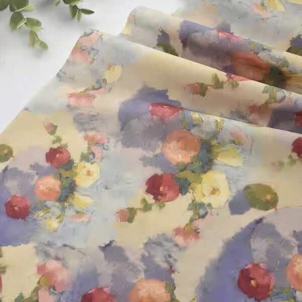 0.5m/1m/2m/3m*145cm High Quality 3D Vintage Oil Painting Rose Print Fabric, Soft & Smooth, For Apparel, Dress, Shirt, Craft Dolls, DIY Sewing Textiles