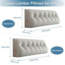 Headboard Wedge Cushion, Reading Cushion, Back Support Cushion, Upholstered Bed Cushion, Reversible Cushion, Large Back Support Cushion, Triangular Wedge-Shaped Support Cushion, Bed Side Cushion, Tatami Wedge Cushion, Lumbar Cushion For Bed And Sofa - Màu Xám nhạt - Xem 6