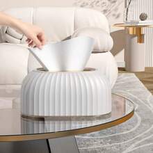 1 件豪华自动升降纸巾架，适用于桌面/餐桌/床头柜/浴室，现代简约纸巾盒分配器 - 墨綠色 - 查看 2