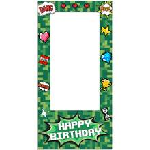 1Pc-Polyester- Pixel Party Green Decorations For Birthday Celebrations, Photo Booths, And Wall Decorations, No Power Needed, Photo Booth Background | Pixelated Design |Pixel Party Decorations - Multicolor - View 8