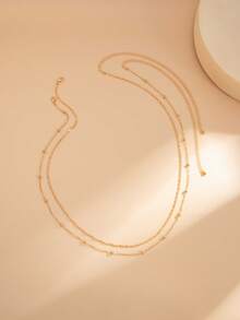 Set de 2 piezas de joyas para el Body con cadena de ombligo con brillo y strass elegante para mujeres, regalo para uso casual/vacaciones, amigos - Amarillo Oro - Ver 3