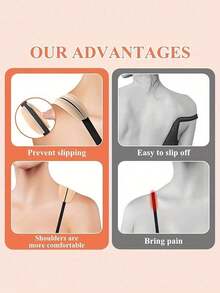 2pcs/6pcs Silicone Bra Strap Clips, Nude + White + Black, Non-Slip Shoulder Pads, Soft Invisible Bra Strap Protectors, Invisible Non-Slip Fixation For Bra Underwear To Prevent Straps From Falling Off, Traceless Artifact Shoulder Pads, Silicone Decompression Shoulder Pads
