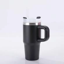 1 件 14 盎司纯色简约大气不锈钢杯、玻璃杯、带盖水杯、吸管、简约时尚旅行杯 - 不锈钢真空冷水杯、便携式防漏杯、朋友和家人礼品杯、户外饮水设备、健身、旅行、家庭、办公室。