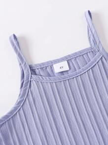 Set de 6 piezas de conjuntos informales de camisola y pantalón de pierna ancha a juego de unicolor para niñas, para primavera/verano