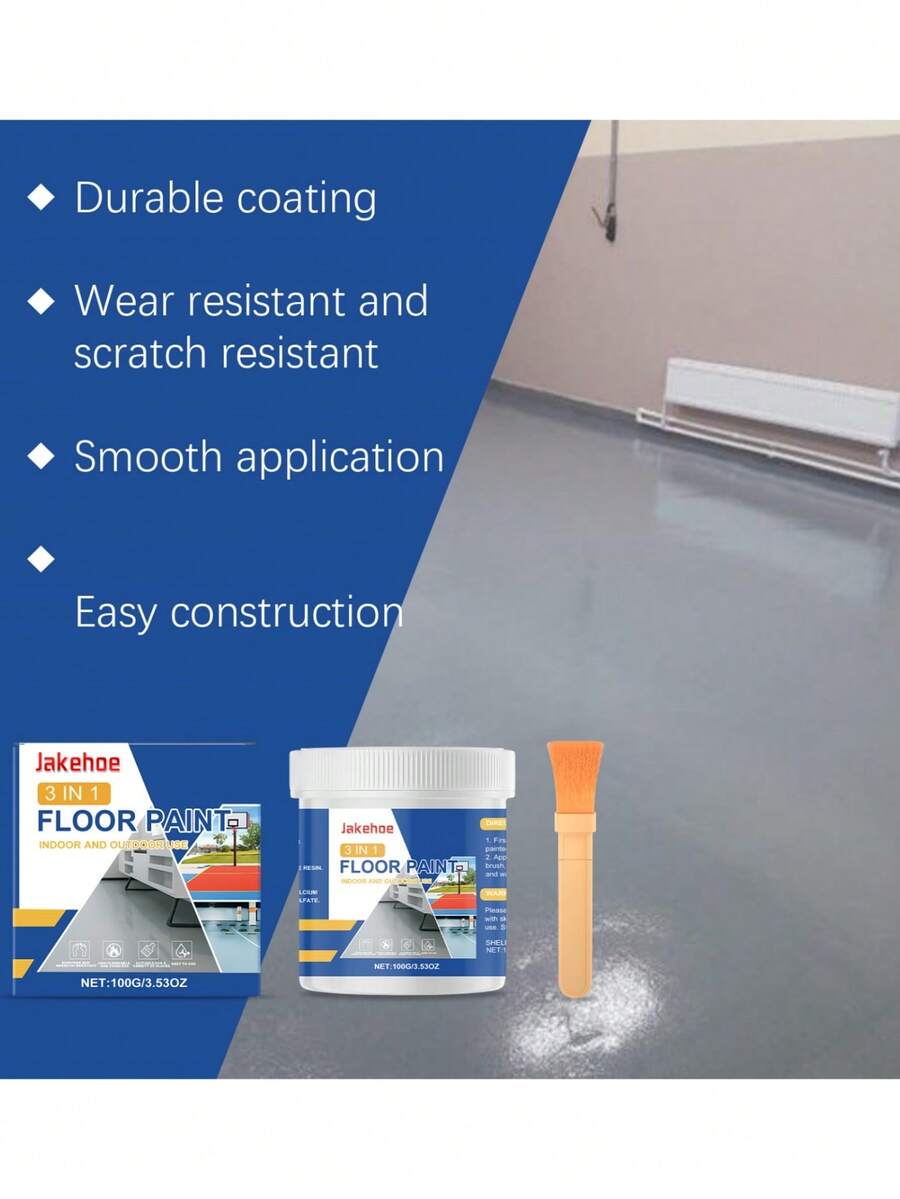 Pintura para pisos 3-en-1: impermeable, resistente a los arañazos, imprimación rápida para sitios de construcción y uso doméstico - Multicolor - Ver 1