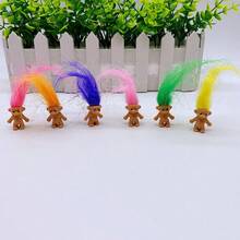 10 件娃娃迷你玩具动漫可动人偶彩色头发家庭成员模型收藏儿童玩具礼物怀旧