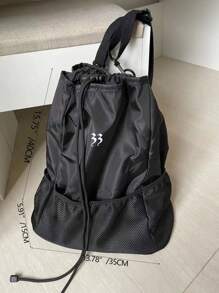 Nylon Sporty Leisure Drawstring Backpack, Chic & Versatile Large Capacity Rucksack, School Backpack