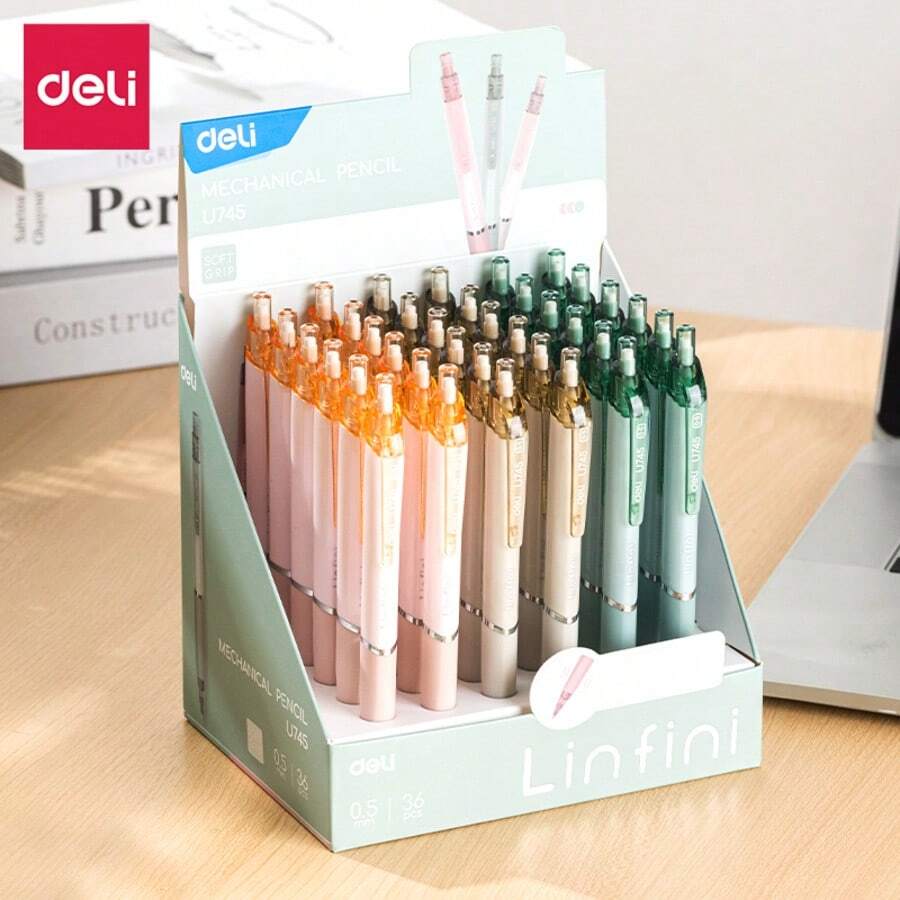 DELI 得力 0.5 毫米伸缩自动铅笔，用于书写和绘画的自动铅笔，适用于学校用品，返校 - 0.5mm - 查看 1