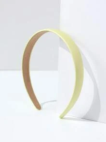 1 件女士百搭纯色素色头带、发带、发箍，秋季 - 黃色 - 查看 13