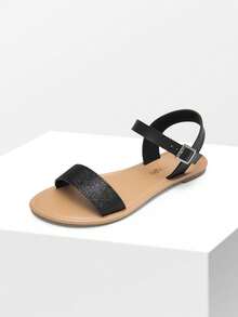 Women's Hoboo-New Flat Sandal - Black/GLITTER - View 5