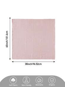 GLLQUEN BABY 2件組中性棉紗包巾，新生兒包被，大尺寸 40 X 38 英吋，柔軟透氣，適合男嬰女嬰，可包裹口鼻與手部 - 淺粉色 - 查看 3