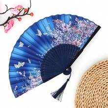 Antique Folding Fan, Bamboo Fan, Chinese Silk Fan, Chinese Role-Playing Fan, Dance Fan, Mask Fan, Handheld Bamboo Silk Folding Fan, Clothing Accessories, Dance Performance Props, Classic Ancient Chinese Pattern Folding Fan, Japanese Landscape Dance Performance Fan, Disco Fan, Charming And Elegant Retro Style Of China And Japan, Best Gift For Women