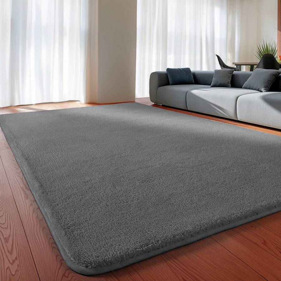 Sour Lemon Carpet  Rugs Living Room Large 120 X 170, Rugs For Bedroom, Washable Area Rugs Anti Slip Fluffy Rug Shaggy  Large Grey Rug Carpets Extra Large Rugs For Living Room BedRoom - Dark Grey - View 1