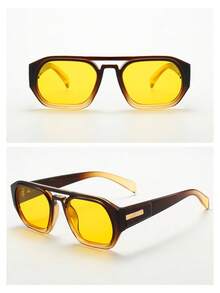 1 件男士复古双桥轻质奢华风格简约时尚眼镜，适合驾驶、旅行、休闲、户外活动、日常使用，回到学校时尚学院风