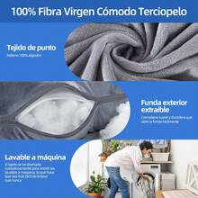 Almohada de enCuerpo  Forma de U de Terciopelo La almohada ergonómica favorece el sueño profundo con Funda Extraíble  - Soporte Completo para el Cuerpo  , Tela de Poliéster Suave, Regalo Ideal para Confort y Relajación, Accesorio Acogedor para Descansar | Esencial para el Dormitorio | Posicionamiento Versátil