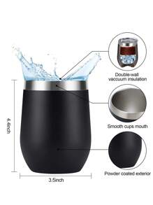 1pc 12oz Summer Creative Eggshell Cup Customizable Stainless Steel Water Bottle, Double Wall Vacuum Insulated Long Lasting Thermal, Transparent Leak-Proof Lid, Portable Travel Mug, Elegant Latte Coffee Cup, Stainless Steel Iced Tea Tumbler, Insulated Flat Bottom Cup Suitable For Milk, Coffee, Tea, Juice, Wine, Cocktail, Ice Cream