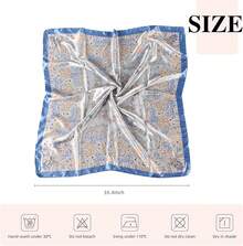 35 Inches Silk Head Scarf-Satin Hair Scarves Silk Bandana Scarf Headscarf For Women's Fashion Scarveshalloween - 大花腰果-藍色 - 查看 10